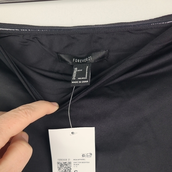 NEW Forever 21 Tank Top Bodysuit Black Strapless Sz S. NWT - Picture 2 of 5